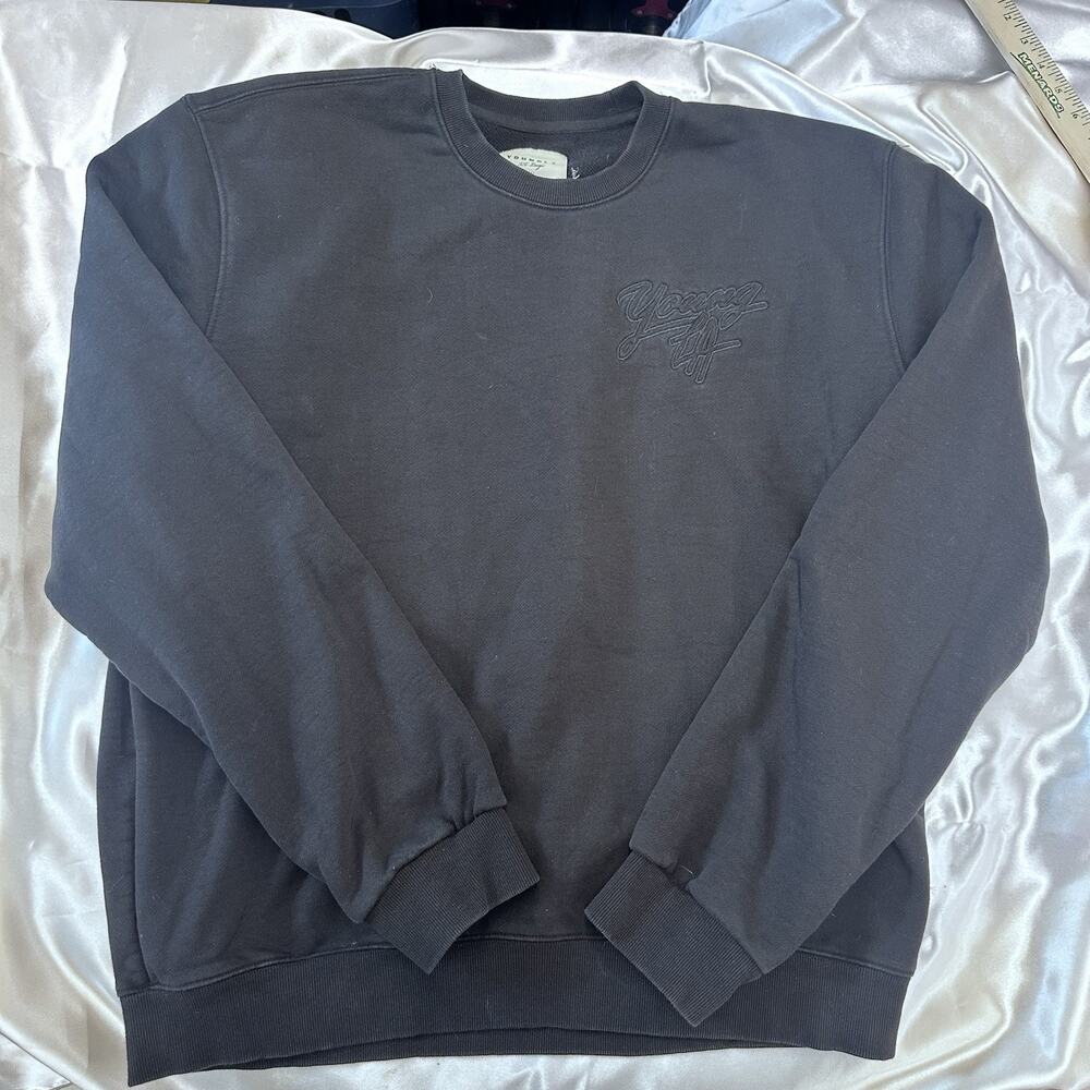 YoungLA Crewneck Sweatshirt Men’s 2XL Black Embroidered Chest Logo